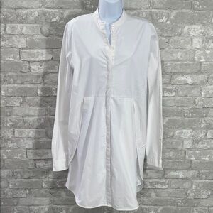 Caara Classic White Button Down Mini Dress
